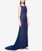 Fame And Partners Isla Lace Cross-back Dress With Train