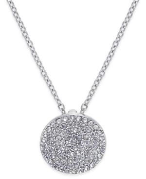 Inc International Concepts Silver-tone Pave Disc Pendant Necklace, Only At Macy's