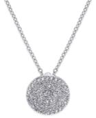 Inc International Concepts Silver-tone Pave Disc Pendant Necklace, Only At Macy's