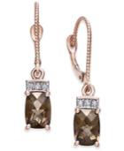 Smoky Quartz (1-9/10 Ct. T.w.) & Diamond Accent Drop Earrings In 14k Rose Gold