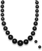 Graduated Onyx Bead Jewelry Set In Sterling Silver (345 Ct. T.w.)