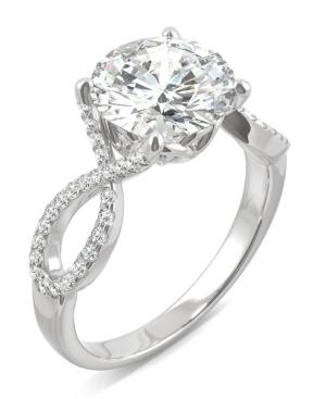 Moissanite Round Twisted Shank Ring (2-9/10 Ct. Tw.) In 14k White Gold