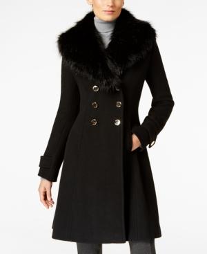 Ivanka Trump Faux-fur-trim A-line Peacoat