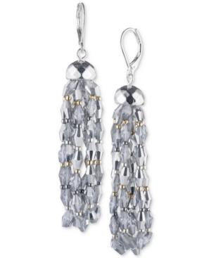 Nine West Tri-tone Beaded Drop Earrings