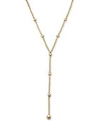 Beaded Station Rope Lariat Necklace In 14k Gold