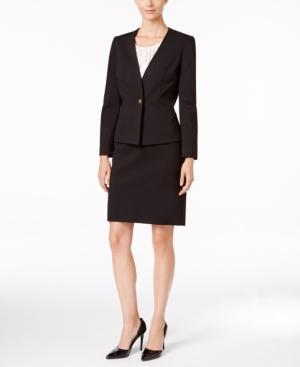 Tahari Asl Petite Ponte Turnlock-closure Skirt Suit
