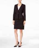 Tahari Asl Petite Ponte Turnlock-closure Skirt Suit