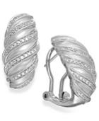 Diamond Swirl Hoop Earrings In Sterling Silver (1/4 Ct. T.w.)