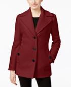Calvin Klein Petite Wool-cashmere Single-breasted Peacoat, Only At Macy's