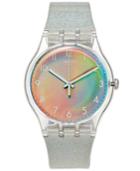 Swatch Unisex Swiss Spok Iridescent Leather Strap Watch 41mm Suok116