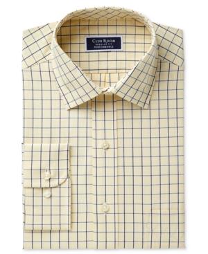 Club Room Men's Classic/regular Fit Performance Windowpane Dress Shirt, Created For Macy's