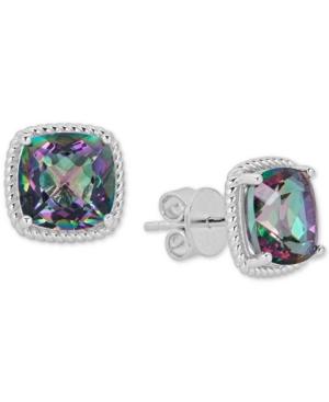 Mystic Topaz Rope-framed Stud Earrings (8 Ct. T.w.) In Sterling Silver
