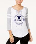 Freeze 24-7 Juniors' Lace-up Mickey Baseball T-shirt