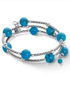 American West Turquoise Coil Bracelet In Sterling Silver