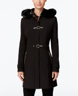 Ivanka Trump Faux-fur-trim Hooded Walker Coat