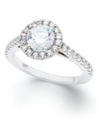 Diamond Halo Ring In 14k White Gold (1-1/4 Ct. T.w.)