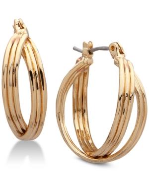 Nine West Multi-row Twisted 3/4 Hoop Earrings