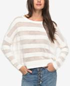 Roxy Juniors' Cotton Shadow-stripe Sweater