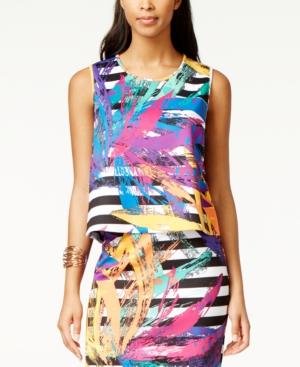 Grace Elements Mixed Print Scuba Top
