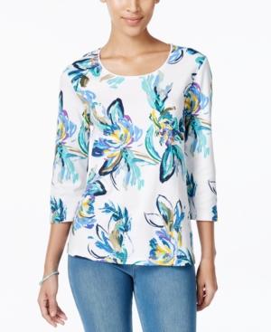 Karen Scott Floral-print Top, Only At Macy's