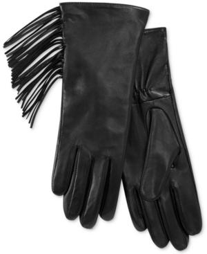 Charter Club Side Fringe Leather Tech Gloves, Only At Macy's