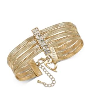 Thalia Sodi Gold-tone Pave Bar Multi-row Flex Bracelet, Created For Macy's