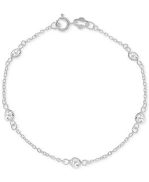 Giani Bernini Cubic Zirconia Ankle Bracelet In Sterling Silver, Only At Macy's