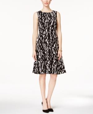 Kasper Printed Fit & Flare Dress