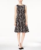 Kasper Printed Fit & Flare Dress