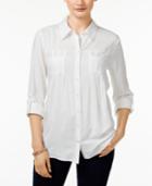 Style & Co. Pleated Button-down Shirt, Only At Macy's