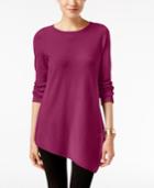 Alfani Petite Asymmetrical-hem Sweater, Only At Macy's