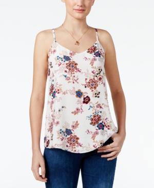 Hippie Rose Juniors' Floral Print V-neck Tank Top