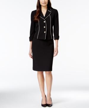 Tahari Asl Pipe-trim Skirt Suit
