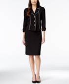 Tahari Asl Pipe-trim Skirt Suit