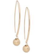 Textured Ball Threader Earrings In 14k Gold
