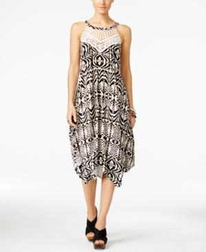 Inc International Concepts Printed Handkerchief-hem Midi Dress, Only At Macy's