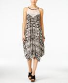 Inc International Concepts Printed Handkerchief-hem Midi Dress, Only At Macy's