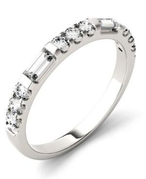 Moissanite Round And Baguette Stackable Ring (1/2 Ct. Tw.) In 14k White Gold
