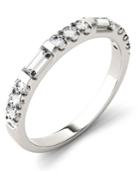 Moissanite Round And Baguette Stackable Ring (1/2 Ct. Tw.) In 14k White Gold