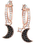 Swarovski Two-tone Crystal Moon & Star Hoop Earrings