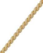 Diamond Accented Twist Bracelet In 18k Gold Over Silver-plated Bronze