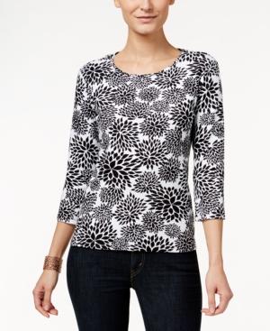 Charter Club Petite Floral-print Top, Only At Macy's