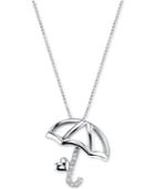 Disney Pinocchio Umbrella Diamond Accent Pendant Necklace In Sterling Silver