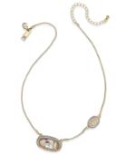 Inc International Concepts Gold-tone Asymmetrical Shell And Stone Pave Statement Necklace, Only At Macy's