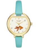 Kate Spade New York Women's Metro Frosted Mint Leather Strap Watch 34mm Ksw1067