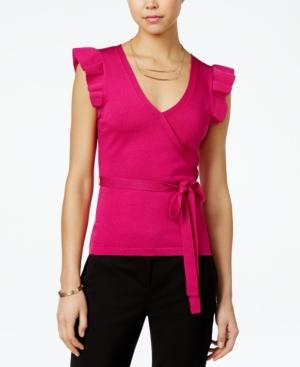 Xoxo Juniors' Ruffled Faux-wrap Sweater