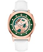 Bulova Accutron Ii Men's Alpha White Leather Strap Watch 42mm 97a111