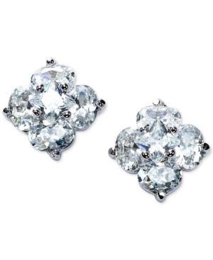 Giani Bernini Cubic Zirconia Flower Stud Earrings In Sterling Silver