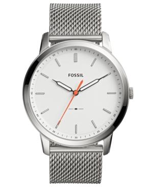 Fossil Men's Minimalist Stainless Steel Mesh Bracelet Watch 44mm
