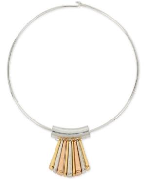 Robert Lee Morris Soho Tri-tone Fan-inspired Collar Necklace